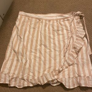 J crew tan and white wrap skirt size 12